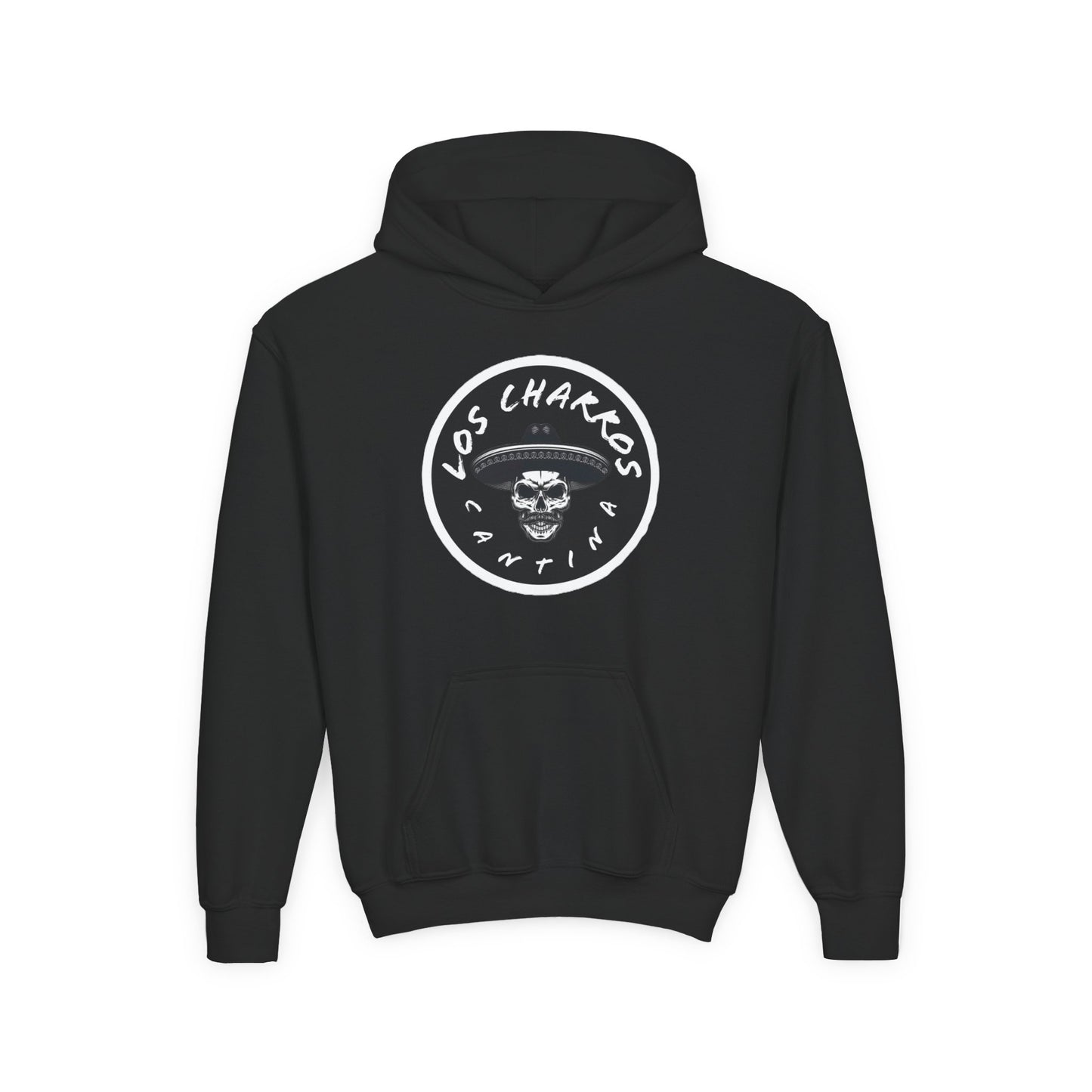 Youth Heavy Blend Hooded Sweatshirt with Vintage Los Charros