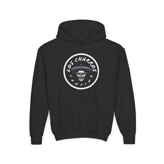 Youth Heavy Blend Hooded Sweatshirt with Vintage Los Charros